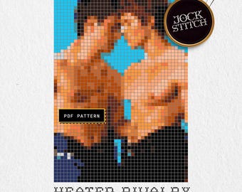 Schema per punto croce "Heated Rivaly" in formato PDF