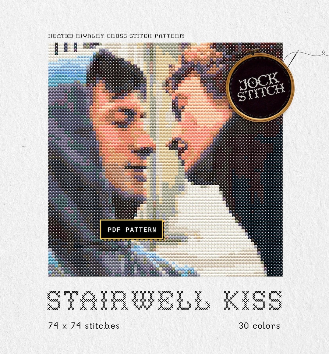 Stairwell Kiss | Heated Rivalry Cross Stitch PDF Pattern - Etsy Australia