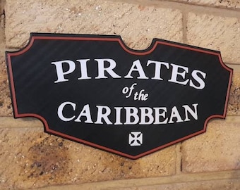 Placa de Piratas del Caribe, decoración para el hogar inspirada en Disney