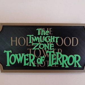 Tower of Terror PLA Plaque: Theme Park Home Decor