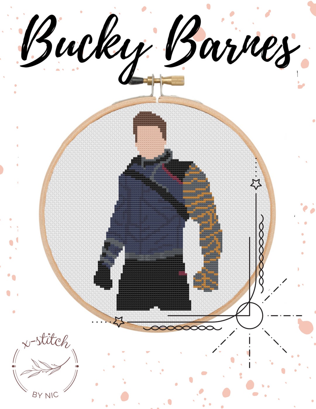 Cross-stitch Pattern - Bucky Barnes (minimalist) - Etsy