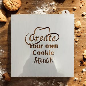 Stencil personalizzato per biscotti con bozza: testo, logo, mylar riutilizzabile