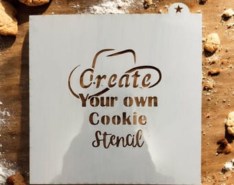 Custom Cookie Stencil with Proof: Text, Logo, Reusable Mylar