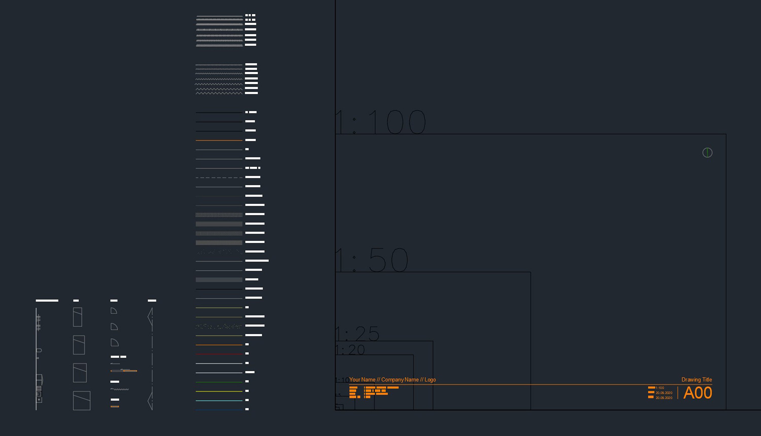 Autocad Drawing Template Metric Imperial Etsy