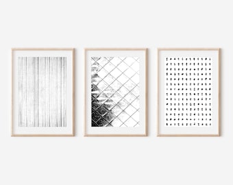 Black & White Abstracts #01 // Everyday Abstracts // Set of 3 Prints // Printable Wall Art