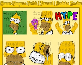 Homer Simpson Emote Pack | The Simpsons Emotes | Cute Homer Simpson Emotes | Homer Simpson Twitch Emote | Homer | 6 Twitch/Discord Emotes