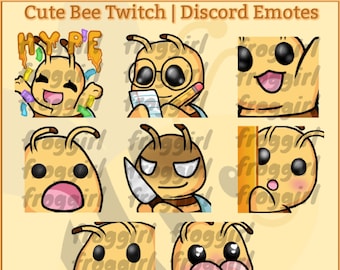 Niedliche Biene Emotes für Twitch/Discord | Niedliche Twitch Emotes | Biene Emotes | 8 Twitch/Discord Emotes