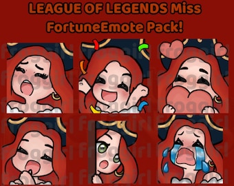 Pakiet uroczych emotikonek Miss Fortune (League Of Legends)! | 6 emotikonek Twitch/Discord!