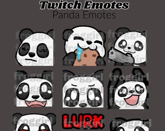 Niedlicher Panda Twitch Emotes Pack | 9 Emotes