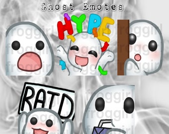 Cute Halloween Ghost Emote Pack | Ghost Emotes | Halloween Emotes | 5 Twitch/Discord Emotes