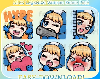 APEX LEGENDS | Cute Wattson Emote Pack | Twitch | Youtube | Discord | Wattson | Kawaii | Streamer | P2U