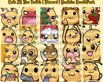 25 Cute Bee Emotes for Twitch/Discord | Cute Twitch Emotes | Bee Emotes | Kawaii Emotes | Twitch/Discord/Youtube Emotes