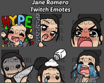 Dead By Daylight | Jane Romero Twitch Emotes | Dead By Daylight Emotes | Niedliche Jane Romero Emotes | 6 Emotes