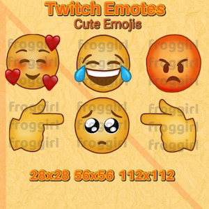 Cute Emoji Emote Pack | Emoji Emotes | 6 Twitch/Discord Emotes