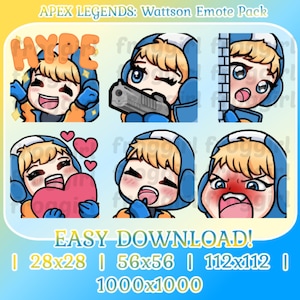 APEX LEGENDS | Cute Wattson Emote Pack | Twitch | Youtube | Discord | Wattson | Kawaii | Streamer | P2U