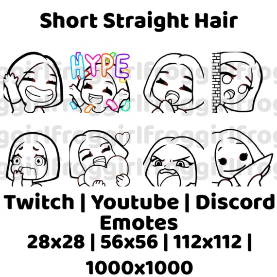 Drawing And Illustration Discord Twitch Emotes Chibi Longhair Twitch Youtube Black Pink Brown