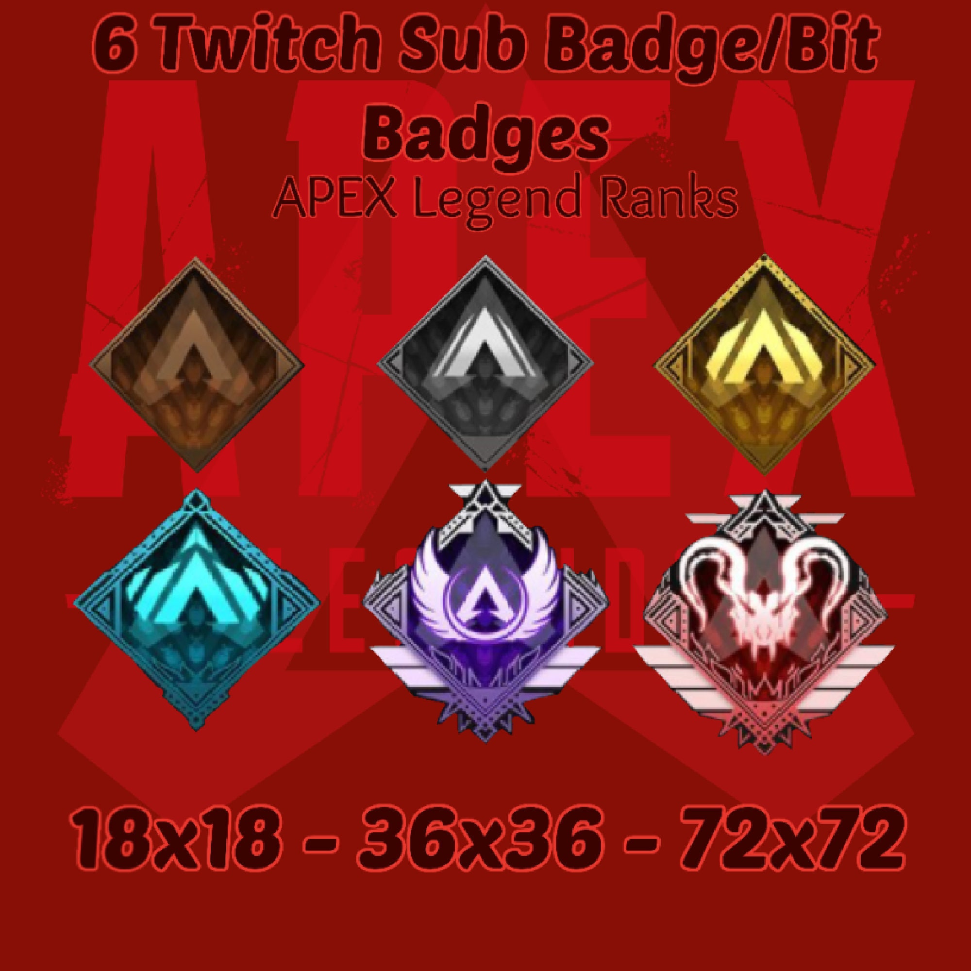 APEX LEGENDS Ranks Twitch Sub/bit Badges Etsy Singapore