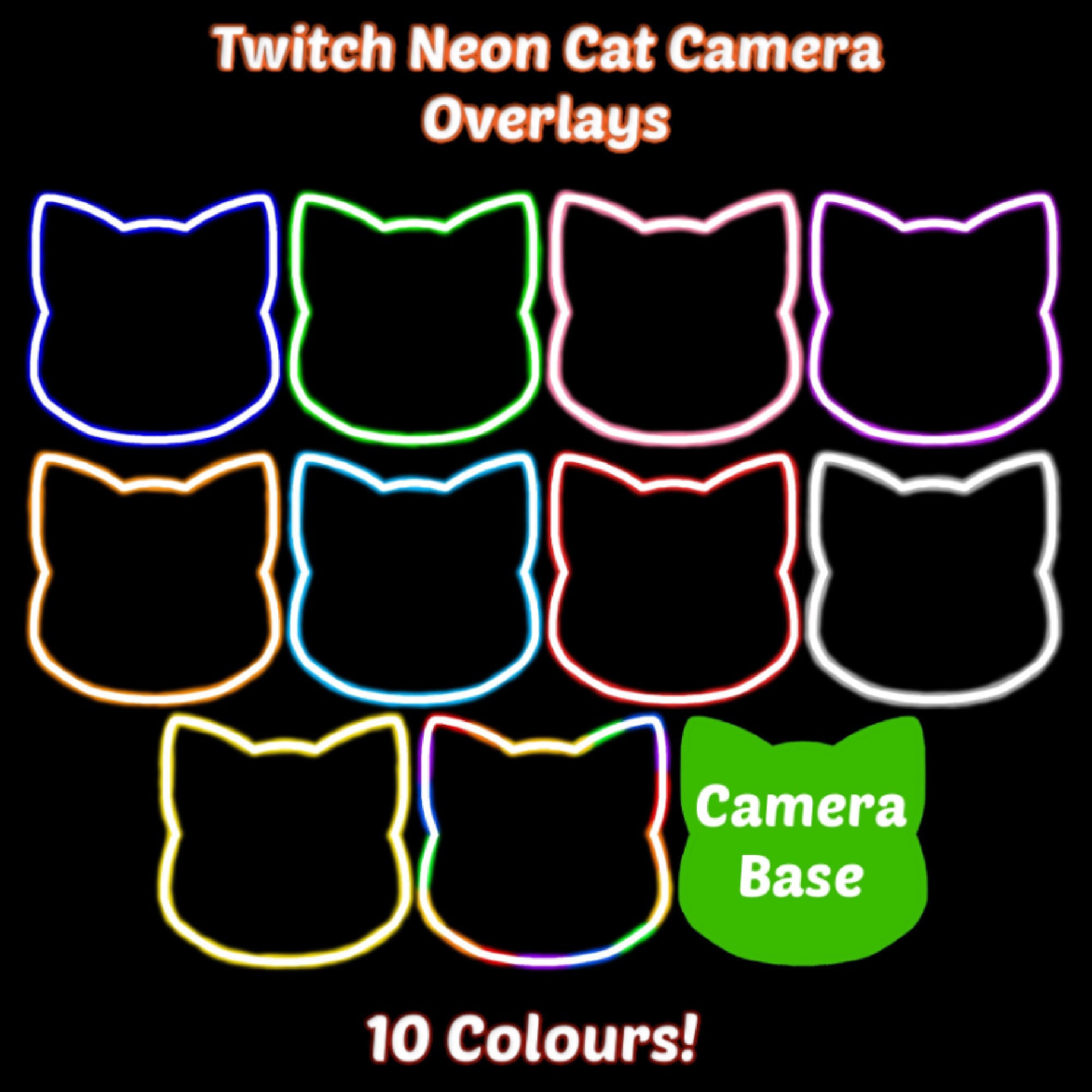 cam Overlay Cat Twitch Camera Overlay Neon Overlay Neon Cat Camera Overlay Twitch cam