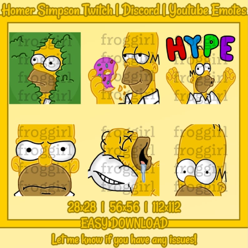 Homer Simpson Emote Pack The Simpsons Emotes Cute Homer Simpson Emotes Homer Simpson Twitch Emote Homer 6 Twitch/Discord Emotes image 1