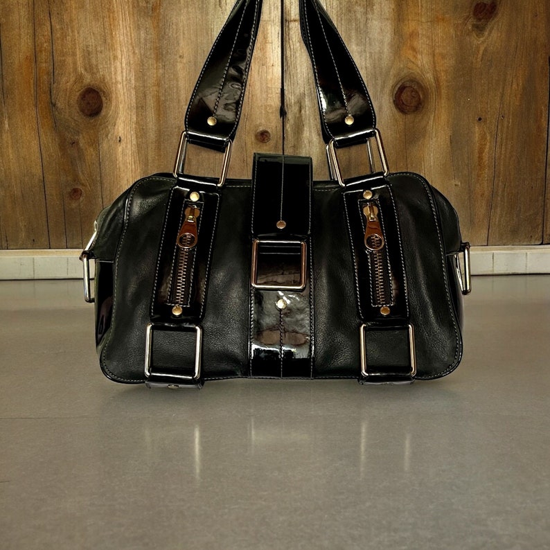 TED BAKER vintage lacquered leather handbag in perfect condition genuine leather zdjęcie 1