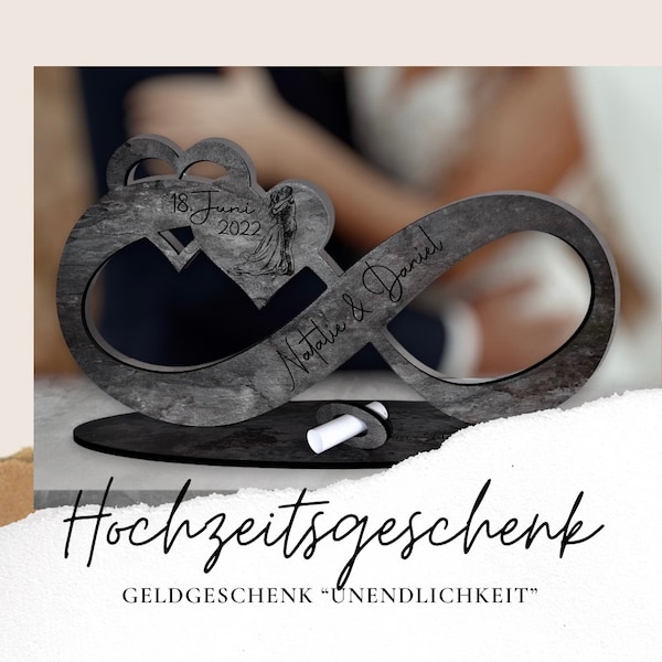 Hochzeitsgeschenk Geldgeschenk modern Steinoptik Liebespaar Unendlichkeit