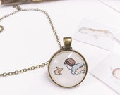 Rabbit pendant, animal pendant, bunny pendant, bunny necklace, animal necklace, brass pendant, rabbit necklace, rabbit charm