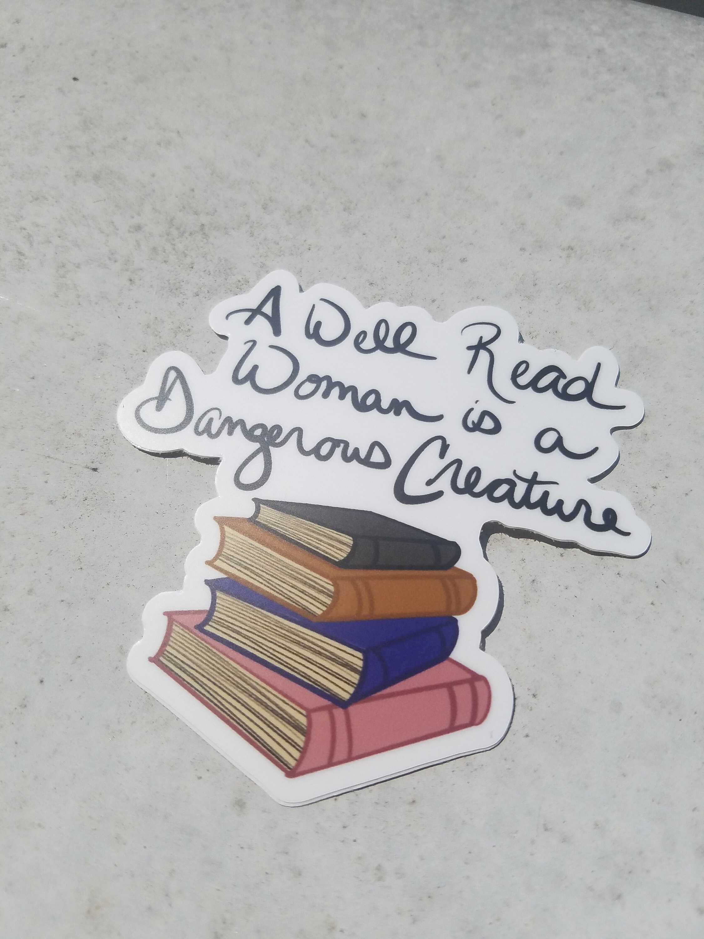 Book Quote Sticker Book Lovers Sticker A Well Read Woman is - Etsy UK
