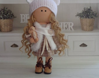 Doll with Bouquet doll in beret doll in coat doll with flowers Rag Doll Interior Decoration Room Decor Doll Gift Tilda Handmade Interior dol Doll with Bouquet doll in beret doll in coat doll with flowers Rag Doll Interior Decoration Room Decor Doll Gift Tilda Handmade Interior dol