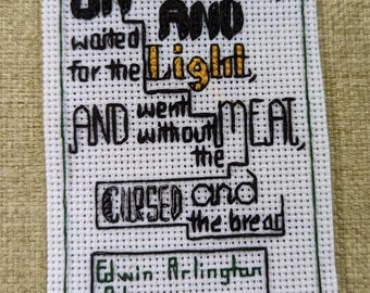 E. A. Robinson quote - Cross Stitch Bookmark