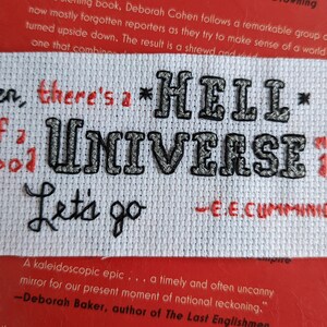 E.E. Cummings quote -- Cross Stitch Bookmark - Version 2