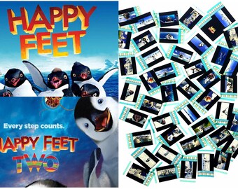 Larger Pack of 20x Genuine 35mm Clips - Happy Feet 1 and 2 Mix 35mm Film Cell Movie Filmcell Pack