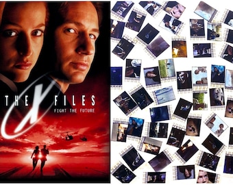 May include: A red and white poster for the TV show "The X-Files" featuring the main characters, Mulder and Scully, with the text "Fight the Future".