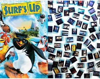 Larger Pack of 20x Genuine 35mm Clips - Surf&#39;s Up (2007) 35mm Film Cell Movie Filmcell Pack