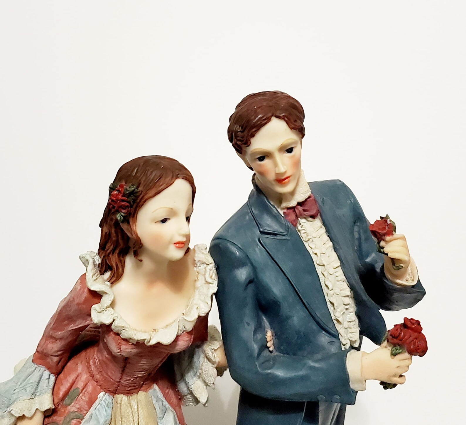 Meerchi Figurine Couple Hand Painted Romantic Couple With Etsy