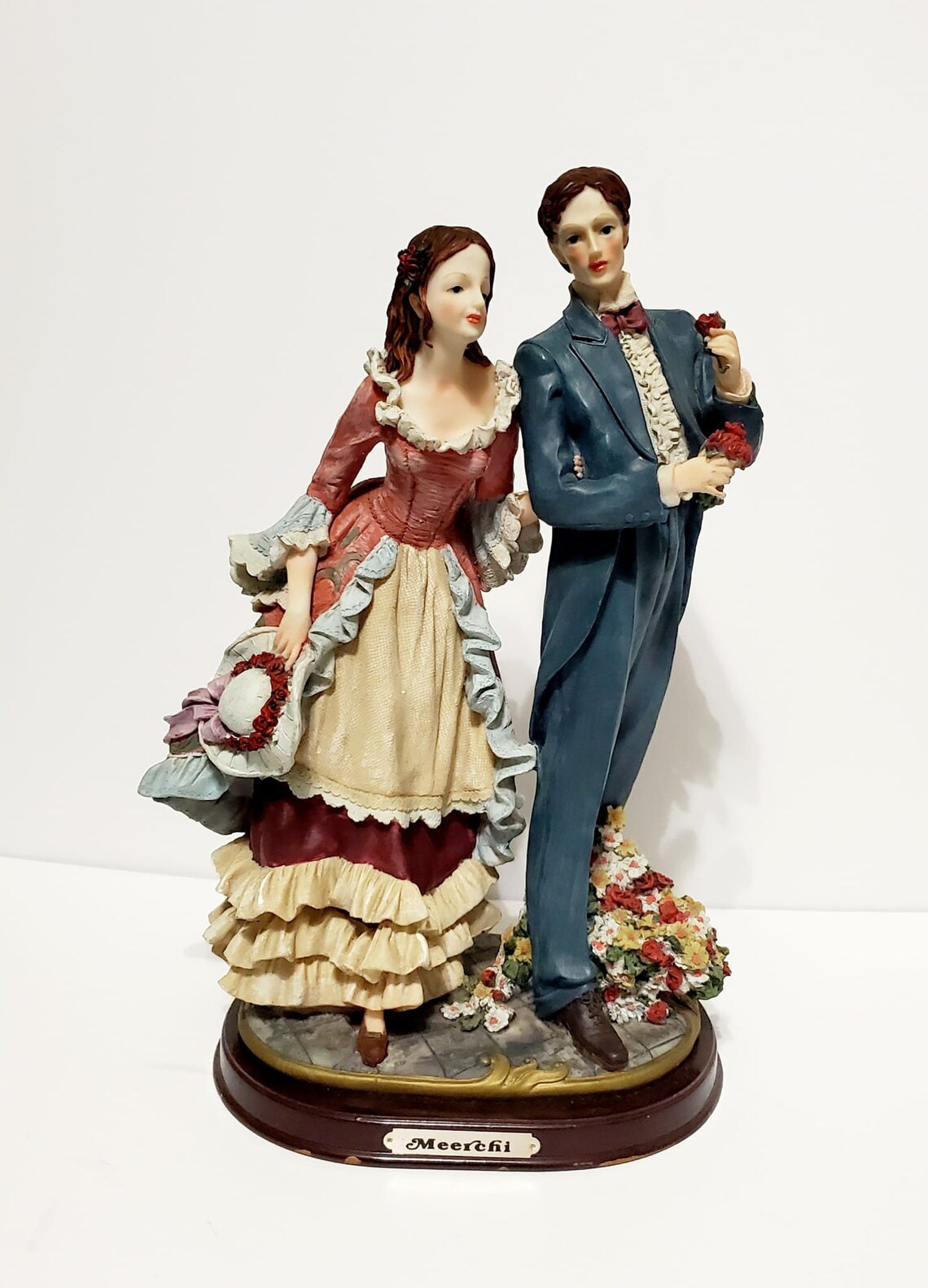Meerchi Figurine Couple Hand Painted Romantic Couple With Etsy