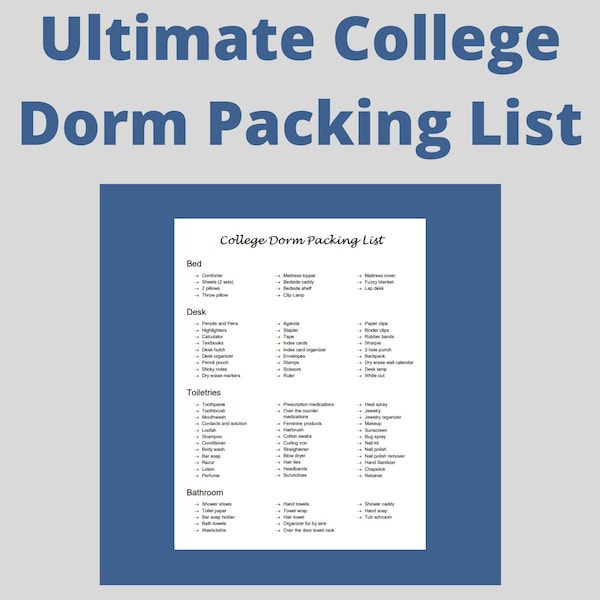 Ultimate College Dorm Packing List