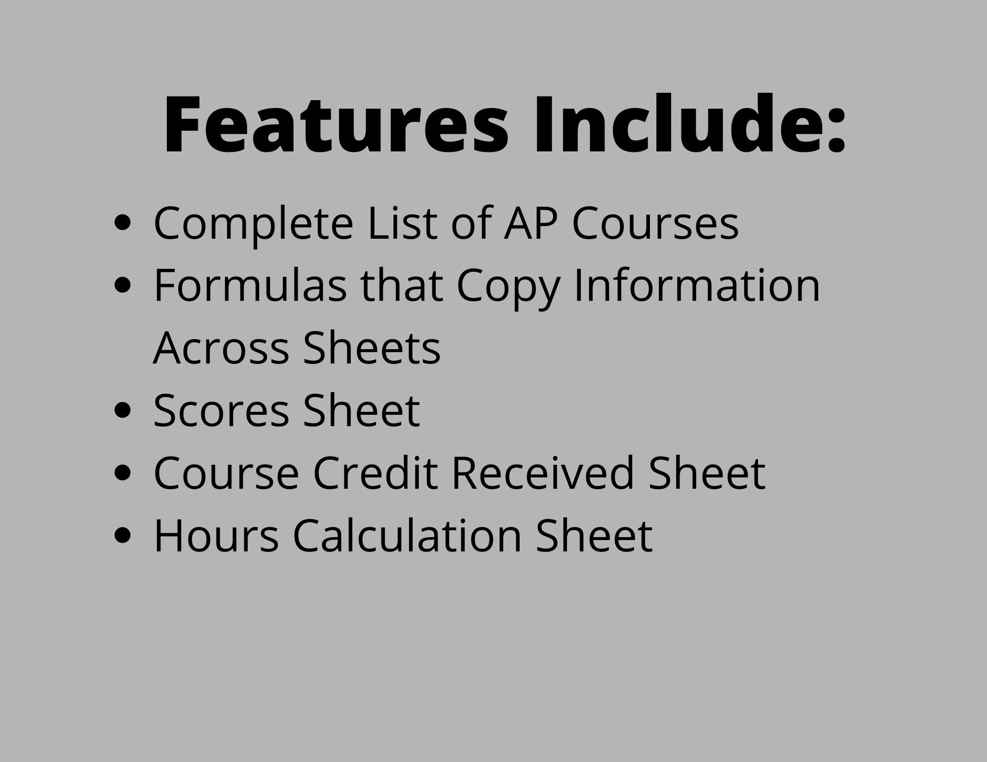 AP Exam Credit Tracker Spreadsheet Hours Calculator Track