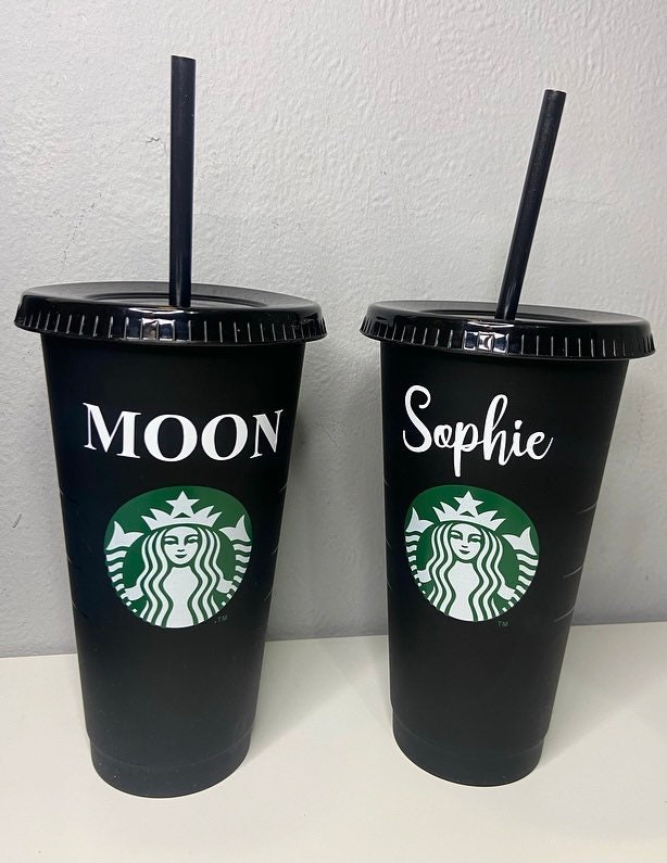 UK Black Personalised Starbucks Reusable Cold Cup Etsy