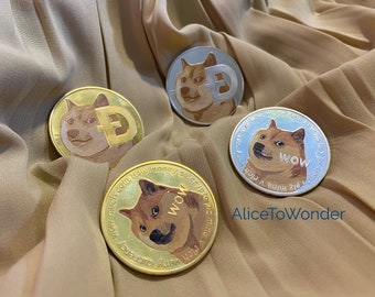 Physische Dogecoin zu HODL Gold/Silber vergoldet Gedenkmünze DOGe zum Mond Sammlermünze