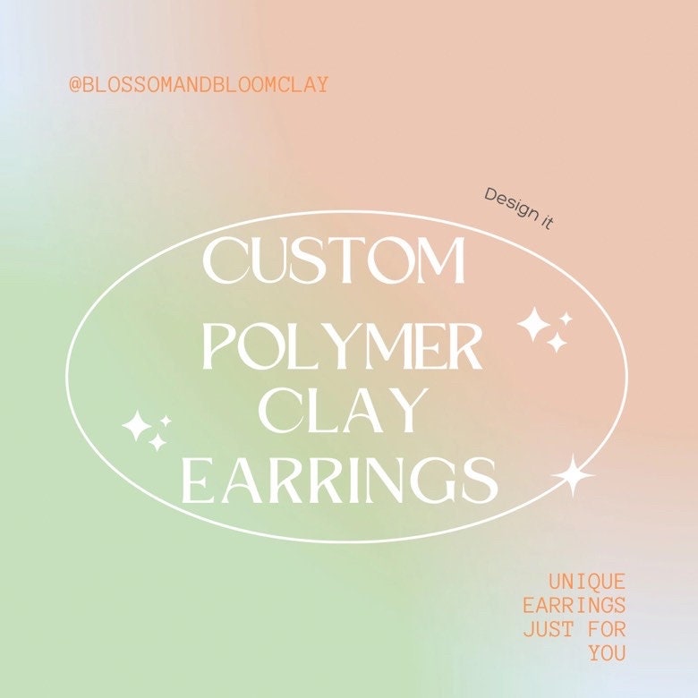 Custom polymer clay jewelry|clay studs| dangle clay earrings|gift for her|customized jewelry|clay hoop earrings|diy jewelry|handmade gift