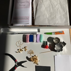 DIY 5 Color Polymer Clay Earring Kit|Beginner DIY Handmade Jewelry Kit| Girls Night Craft Kit|Clay Craft Kit|Handmade Polymer Clay Earrings|
