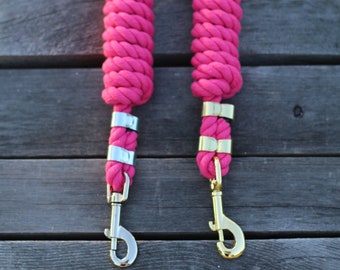 Horse Lead Rope - 1/2 inch x 6 foot length - Hot Pink