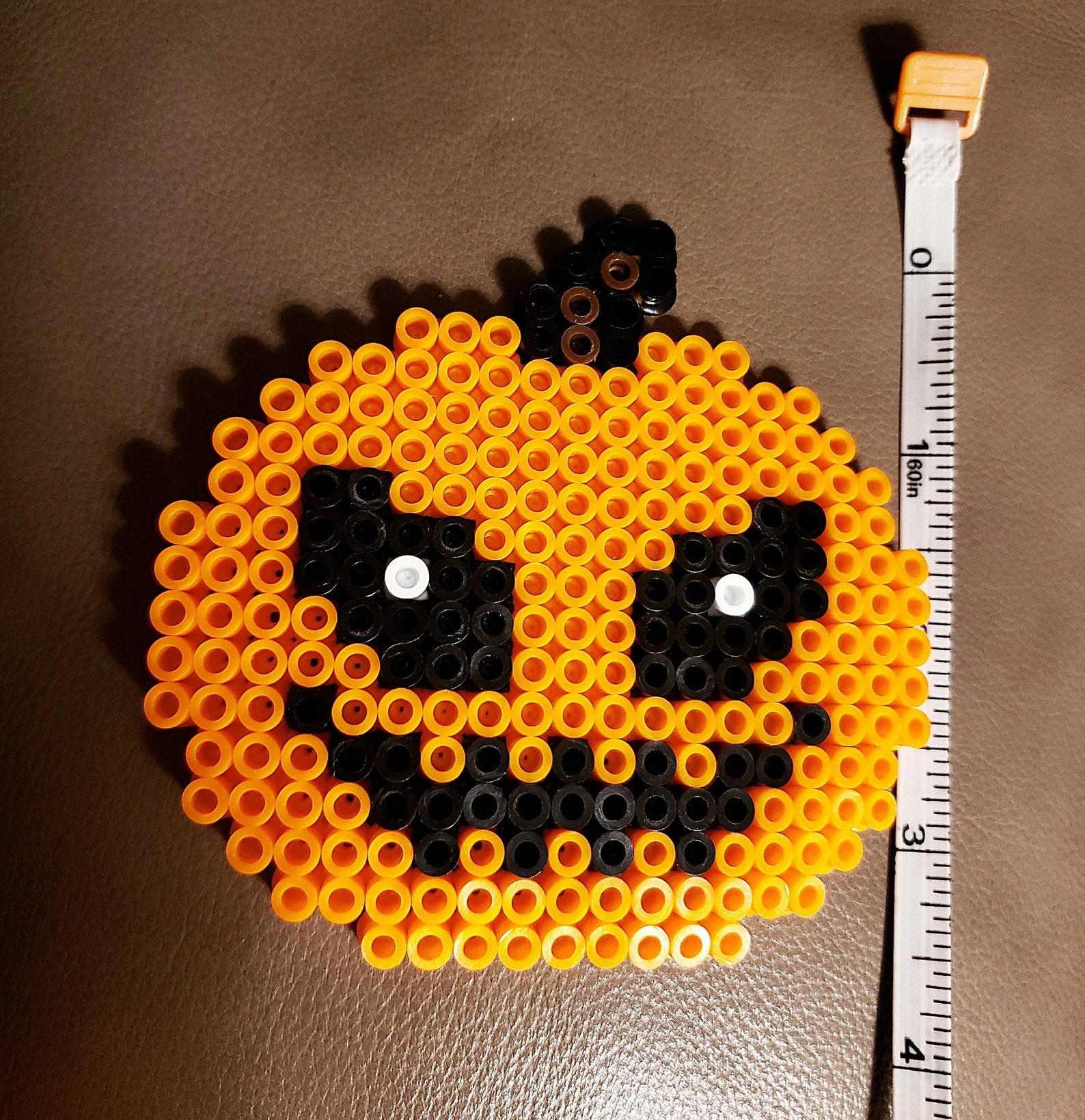 Spooky Pumpkin Perler Bead Decoration or Etsy