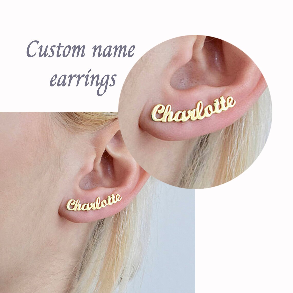 Custom earrings name Clearance