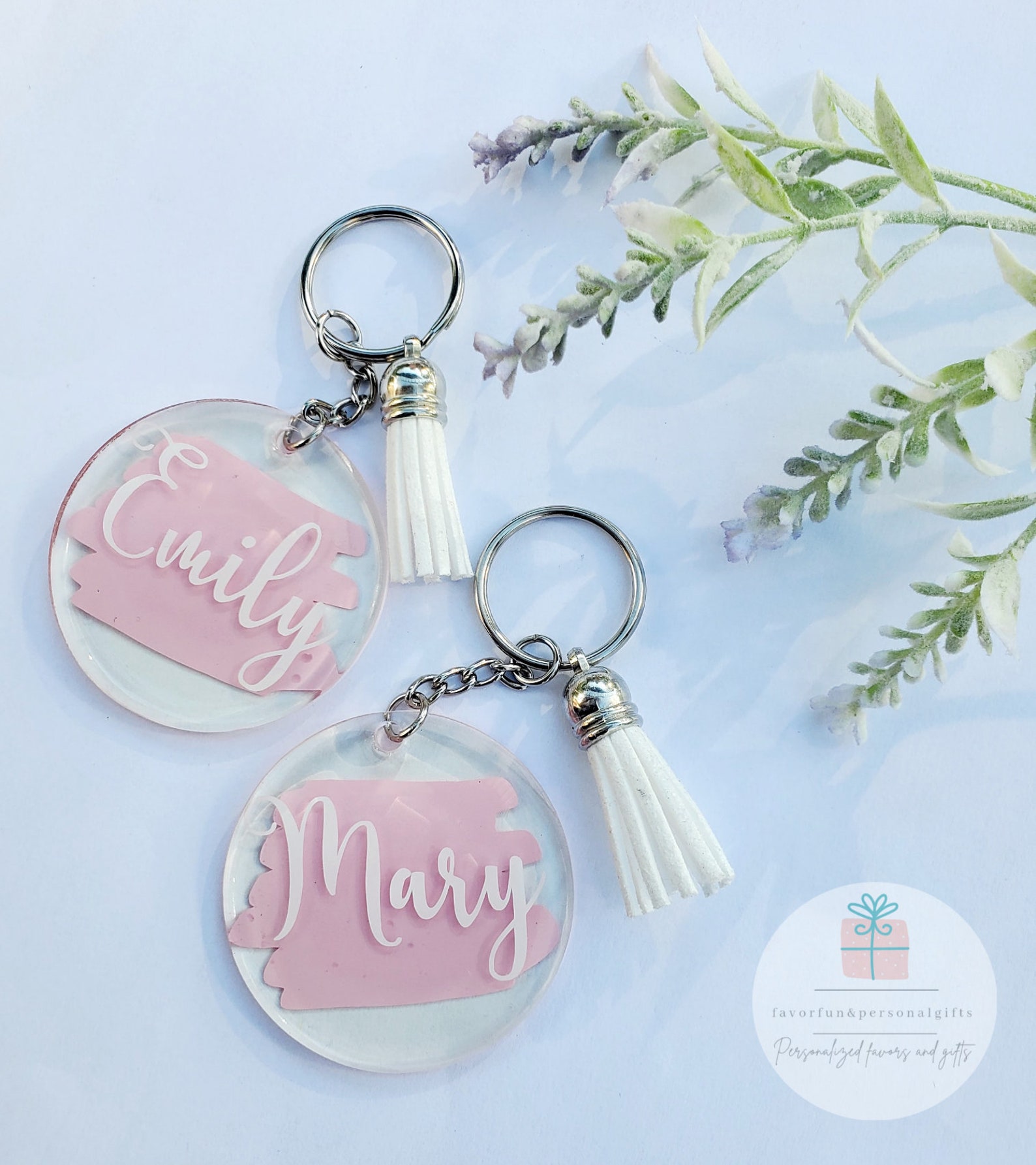 Personalized Keychain, Paint Stroke Keychain Name Custom Acrylic
