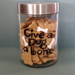 Personalized Dog Treat Jar, Custom Pet Treat Storage, Pet Food Storage, Decorative Pet Food Treat  Glass Container