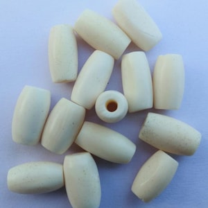 Indian Buffalo Hone Bone Tube Hair Pipe Choker Cream Beads Necklace Jewelry Crafts 1/2&quot; (Inches) 12x7mm 25 Pcs FREE SHIPPING