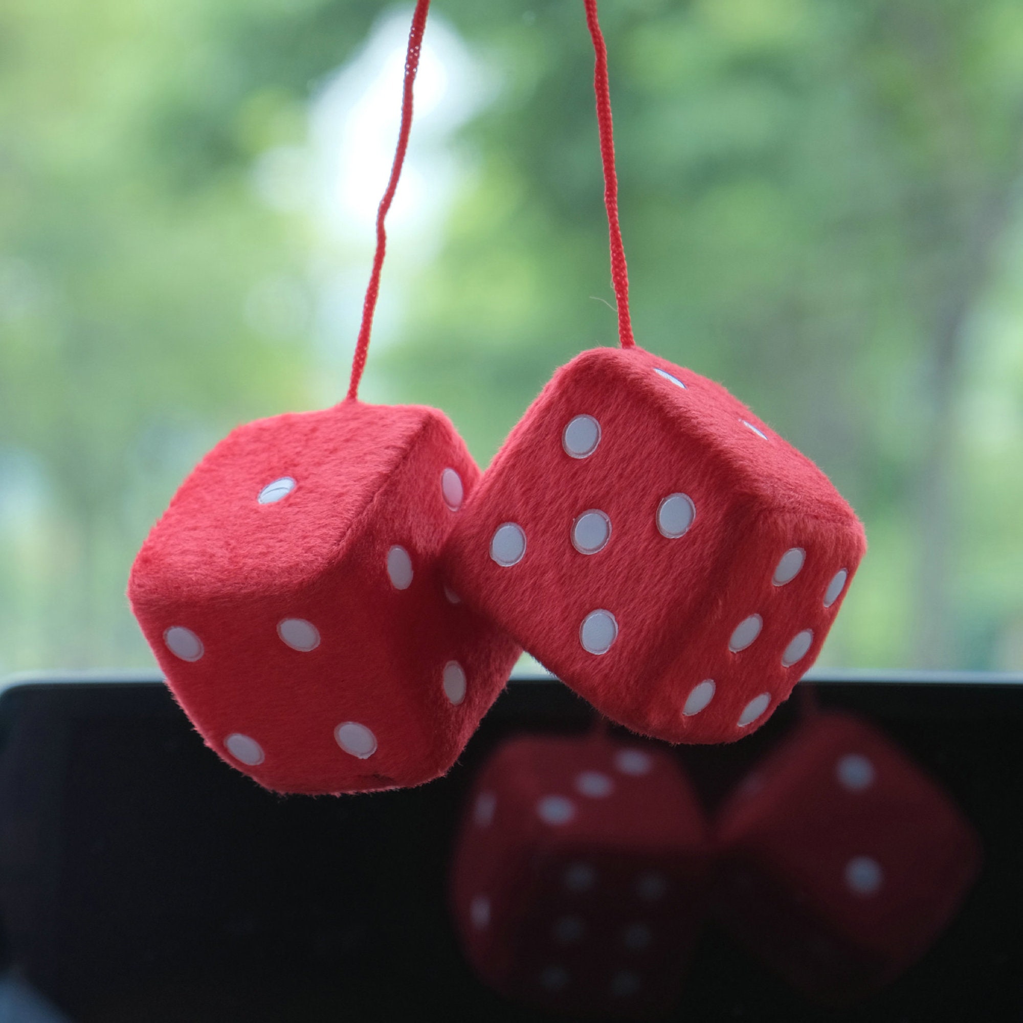 Hanging Car Dice Retro Fluffy Cute Dice Car Rearview Mirror Etsy