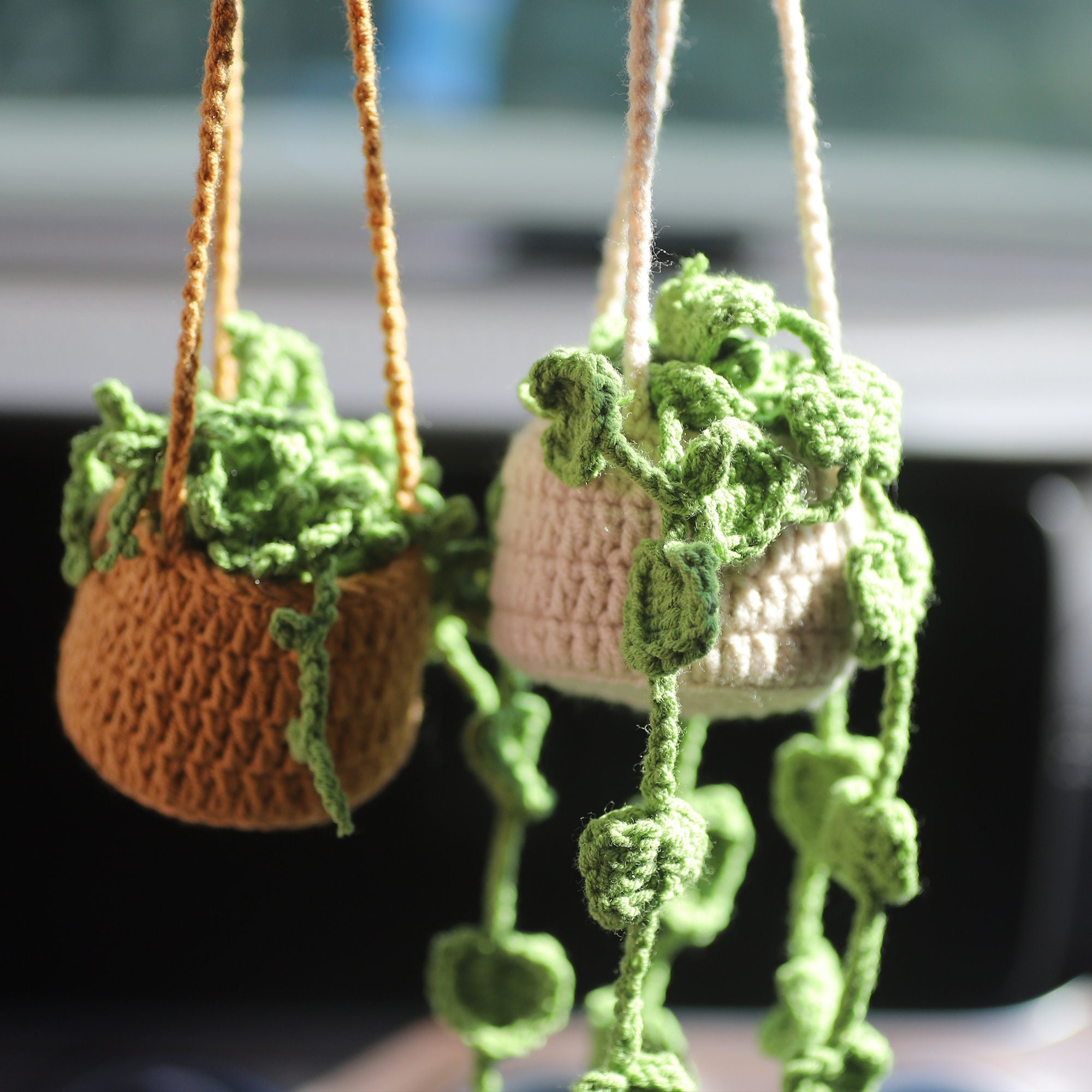 Car Mirror Hanging Crochet Accessories Etsy