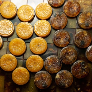 Juego de damas de ámbar báltico de 345 gr